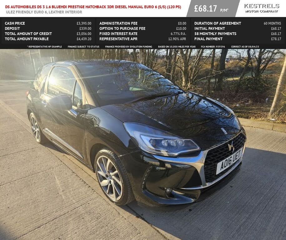 2016 DS DS 3 1.6BlueHDi Prestige (120ps)